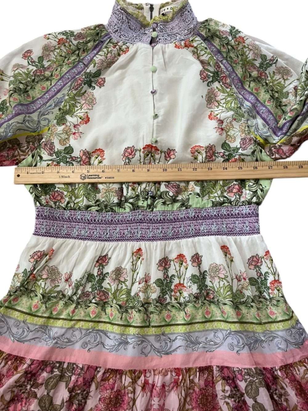 Alice + Olivia Lavinia Tiered Floral Print Mini Dress - Picture 13 of 16